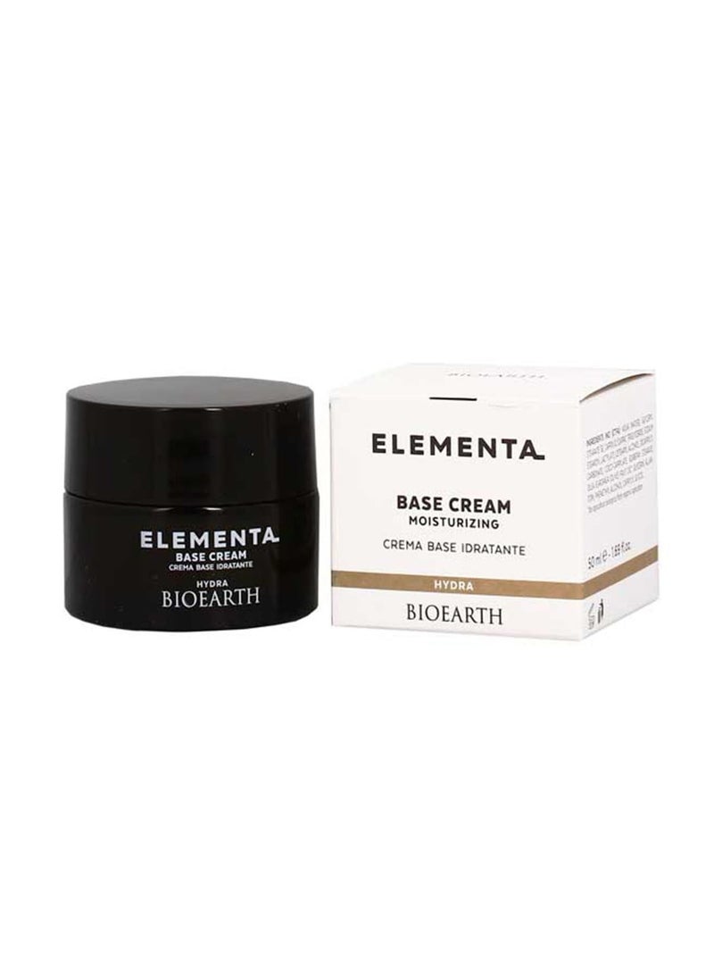 BIOEARTH BIOEARTH Elementa HYDRA Face Cream Base Moisturising with Organic Olive Oil for Normal to Combination or Dry Skin Made in Italy Vegan  50ml Pack 