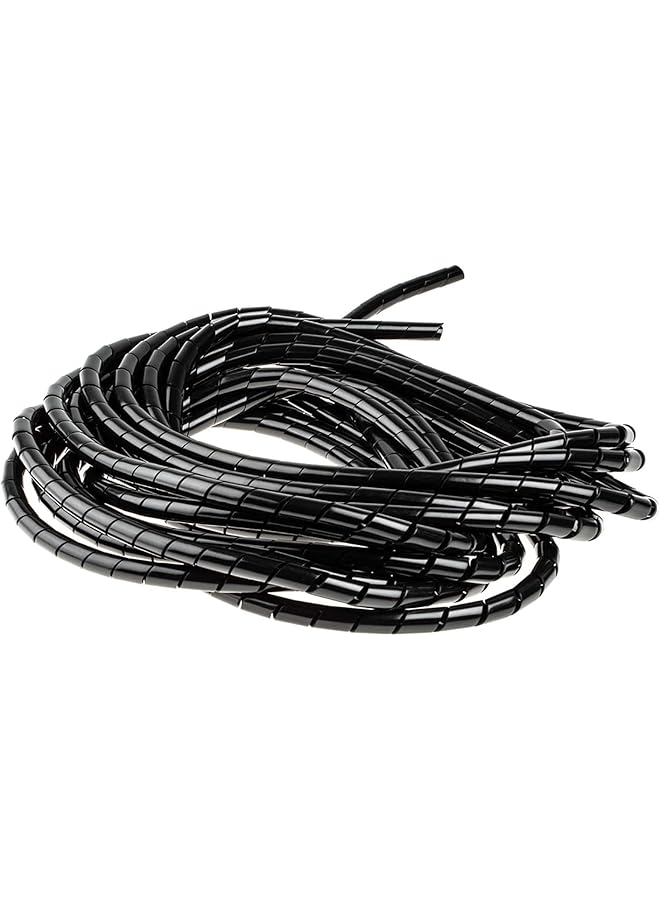 6mm Spiral Wire Wrap Tube Black Cable Management Length 10,20,30meters. (20mtr/65ft)