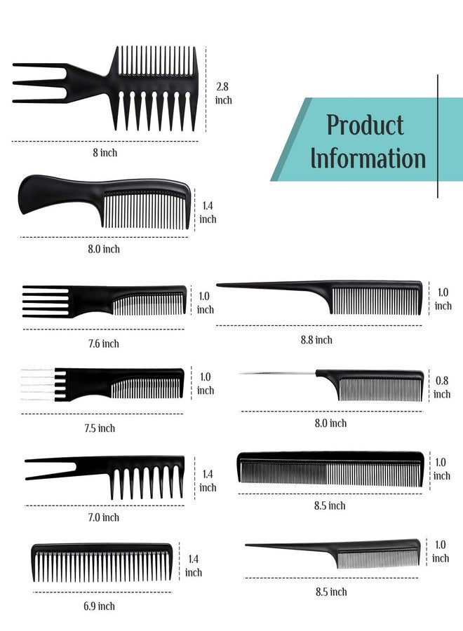 HUDACRUSH Huda Crush Hair Styling Combo Pack - 10 PCS Brush + Paddle Brush + B.R Comb, Empathetic , Hair Brush Comb for Women & Men : Ideal for all hair types, this hair comb set includes a paddle hair brush , a roller comb , and a tail comb for hair styling, - Image 4