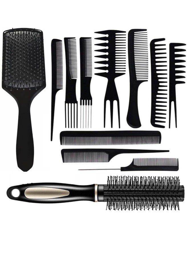 HUDACRUSH Huda Crush Hair Styling Combo Pack - 10 PCS Brush + Paddle Brush + B.R Comb, Empathetic , Hair Brush Comb for Women & Men : Ideal for all hair types, this hair comb set includes a paddle hair brush , a roller comb , and a tail comb for hair styling, - Image 1