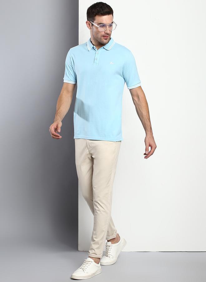 Dennis Lingo Men's Cream Tapered Fit Cotton Chino  - Image 1