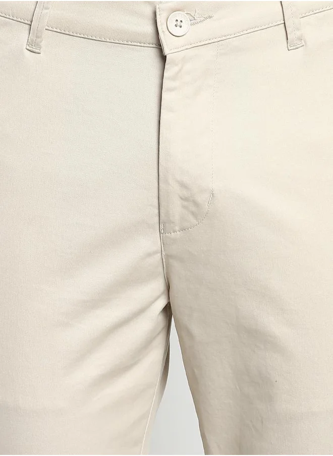 دينيس لينغو Men's Cream Tapered Fit Cotton Chino