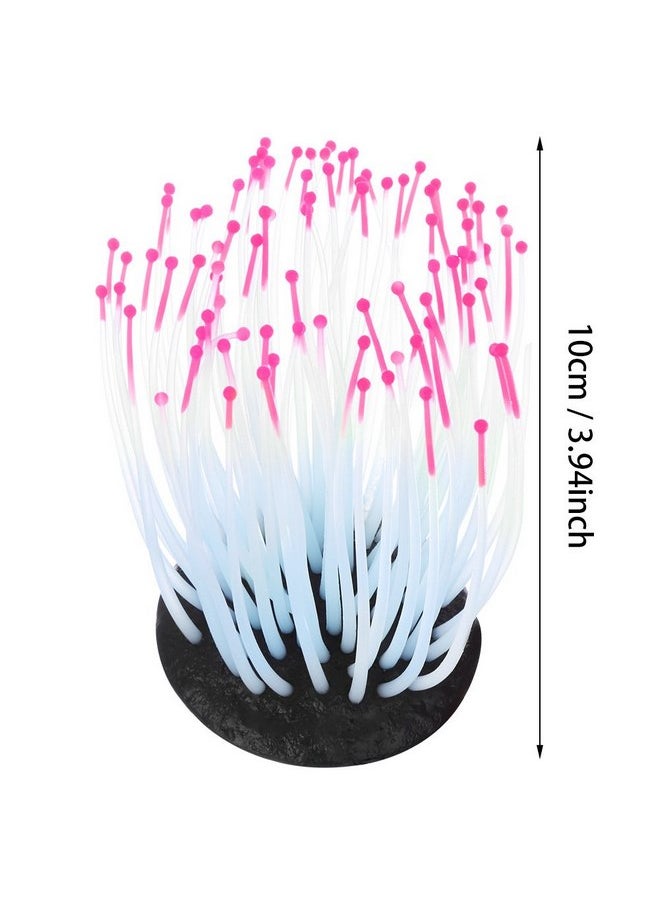 TOPINCN TOPINCN Aquarium Artificial Fluorescent Coral, Fish Night Light Emulation Silicone Coral Colorful Fish Landscape Decor with Suction Cup for Underwater Fish Landscaping  - Image 2