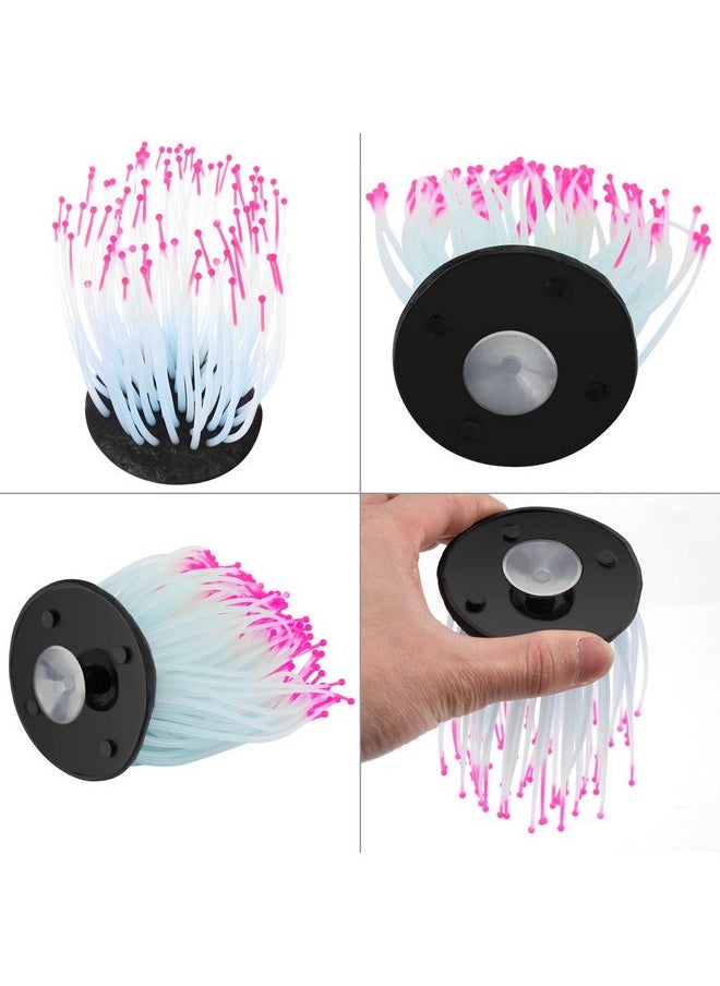 TOPINCN TOPINCN Aquarium Artificial Fluorescent Coral, Fish Night Light Emulation Silicone Coral Colorful Fish Landscape Decor with Suction Cup for Underwater Fish Landscaping  - Image 3