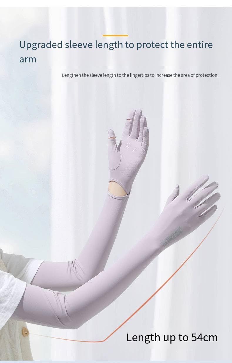 Zebroc 2 PCS Hand Gloves Sleeve for UV Sun Protection, Anti-UV Breathable Sunscreen Driving Glove Cooling Arm Full Finger Sleeves Brace, Car Driving Long Glove Arm Sleeve - Image 5