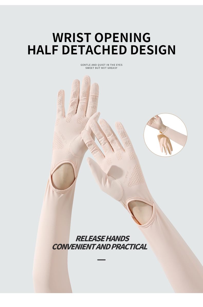 Zebroc 2 PCS Hand Gloves Sleeve for UV Sun Protection, Anti-UV Breathable Sunscreen Driving Glove Cooling Arm Full Finger Sleeves Brace, Car Driving Long Glove Arm Sleeve - Image 4