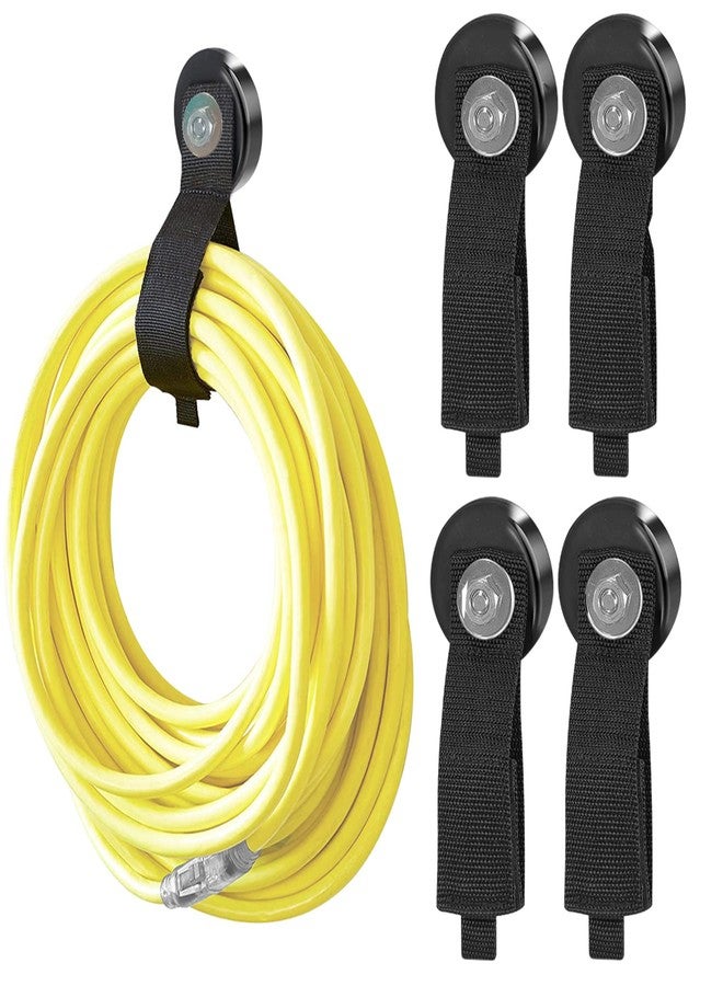 JEEJINYAN® 4 PCS Heavy Duty Magnetic Hooks, Magnetic Garage Hooks, Magnetic Tool Holder, Tool Organization Cord Strap for Cars, Garage, RV, House, Ropes - Image 1