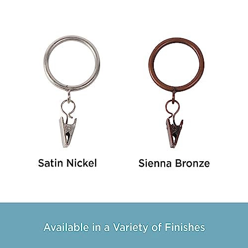 Kenney A58720012 Classic Clip Rings for Rods up to 1-Inch Diameter, Satin Nickel, 7-Pack - Image 5