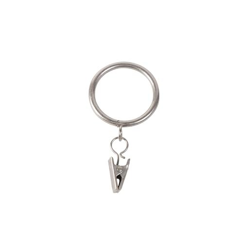 Kenney A58720012 Classic Clip Rings for Rods up to 1-Inch Diameter, Satin Nickel, 7-Pack - Image 1