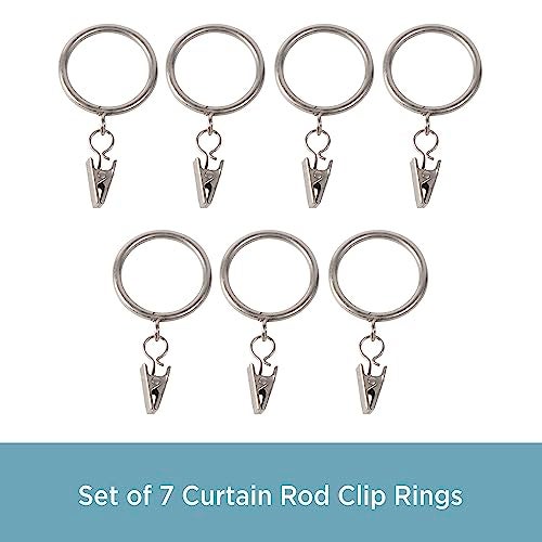 Kenney A58720012 Classic Clip Rings for Rods up to 1-Inch Diameter, Satin Nickel, 7-Pack - Image 3