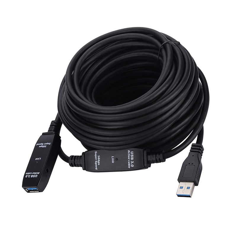 كبل توسيع USB 3.0 بطولة 20 مترًا - نقل بيانات عالي السرعة 5 جيجابت في الثانية، مع مُعاد تكرار إشارات مدمج، ومعدان مقوى للعمل على محطات العمل، أرفف خوادم، كاميرات أمن، أنظمة نقاط البيع، فنيي تكنولوجيا المعلومات والمكاتب - Image 3