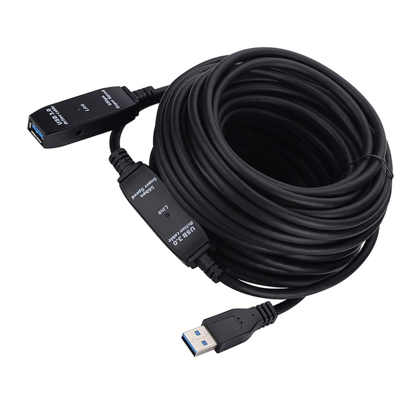 كبل توسيع USB 3.0 بطولة 20 مترًا - نقل بيانات عالي السرعة 5 جيجابت في الثانية، مع مُعاد تكرار إشارات مدمج، ومعدان مقوى للعمل على محطات العمل، أرفف خوادم، كاميرات أمن، أنظمة نقاط البيع، فنيي تكنولوجيا المعلومات والمكاتب - Image 5