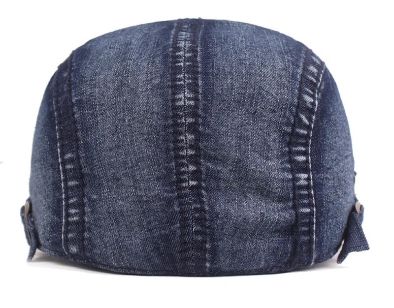 Zacharias Men's Cotton Denim Beret Golf Ascot Cap A-17 (Blue_Free Size) (Pack of 1) - Image 2