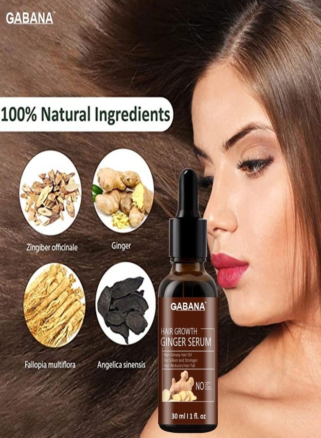 GABANA Hair Growth Ginger Serum for Men and Women (Pack of 4, 30 ml)|SERUM for Silky and Strong Hair SERUM for Reduce Hair Fall serum for Frizzy hair SERUm for hair Growth serUM for Growing HAIR| - Image 4