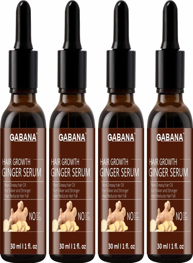 GABANA Hair Growth Ginger Serum for Men and Women (Pack of 4, 30 ml)|SERUM for Silky and Strong Hair SERUM for Reduce Hair Fall serum for Frizzy hair SERUm for hair Growth serUM for Growing HAIR| - Image 1
