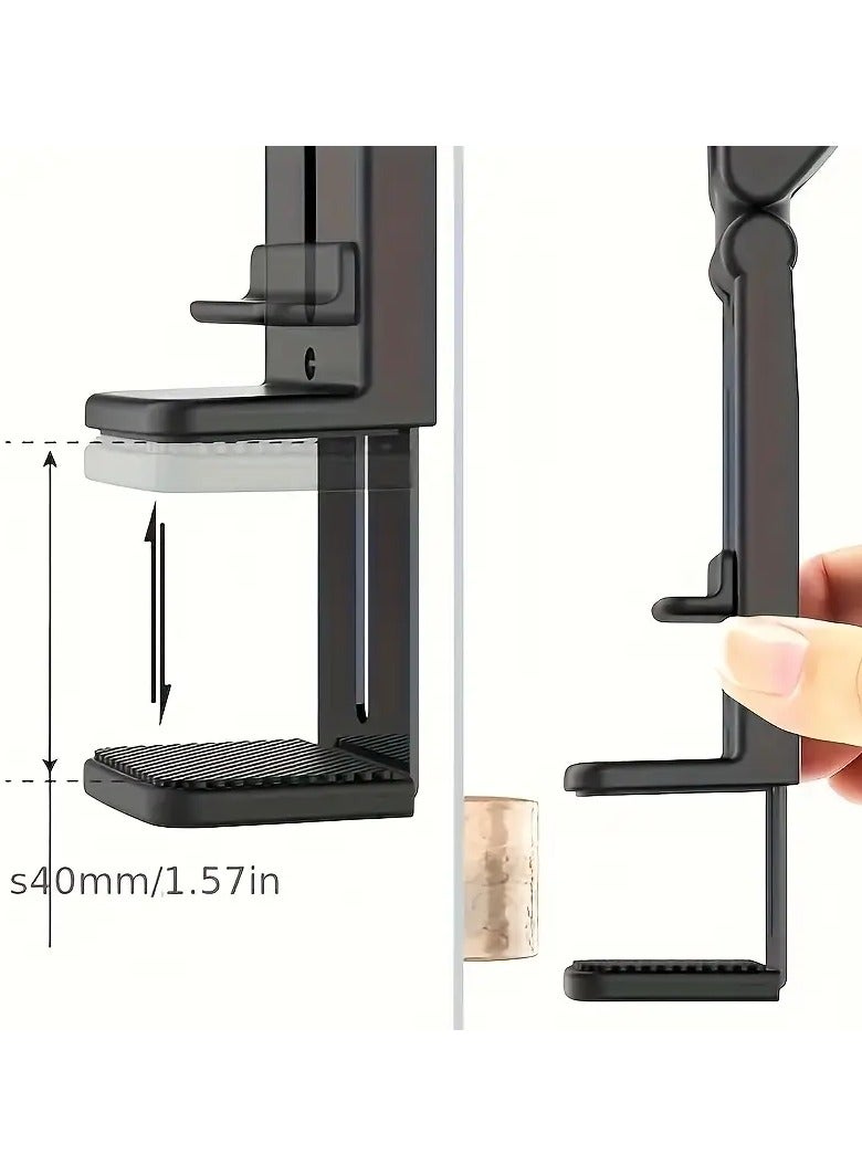 Aircraft Phone Holder, A Portable Universal Phone Holder That Can Rotate 360 ° in Multiple Directions, Suitable for Hands-Free Travel Accessories Such as Airplane Seat Backrests, Tables, Homes, Kitchens, And Offices. Essential Accessories for Air Travel (Black) - Image 3