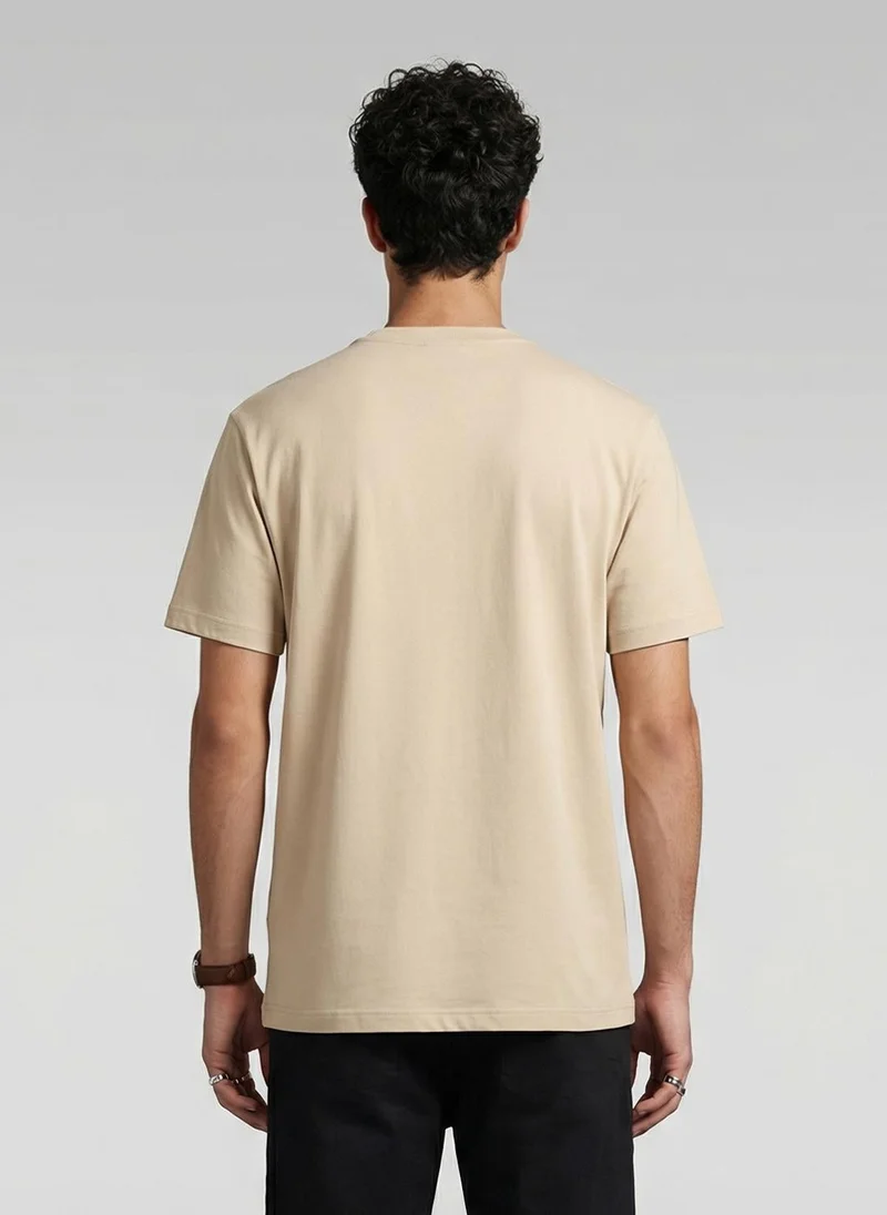 NOBERO Bone White Nobero Regular Fit Printed T-shirt for Men for Men | Best Price UAE