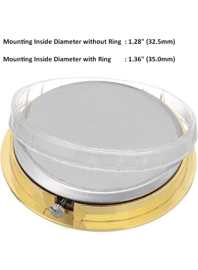 ShoppeWatch Mini Clock Insert 1 716 35mm Quartz Movement  Miniature Clock Face Insert  Round Clock Fit Up Gold Tone Dial and Bezel Roman Numerals CK085GD - Image 2