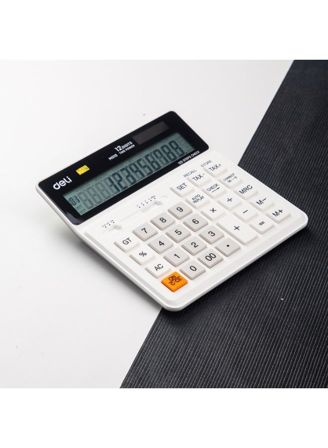 Deli M01010 Desktop Calculator 12 Digit Dual Power Tax Function Auto Replay 120 Steps Check - Image 5