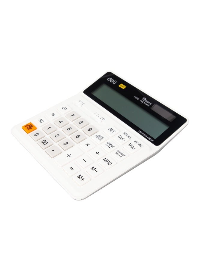 Deli M01010 Desktop Calculator 12 Digit Dual Power Tax Function Auto Replay 120 Steps Check - Image 3