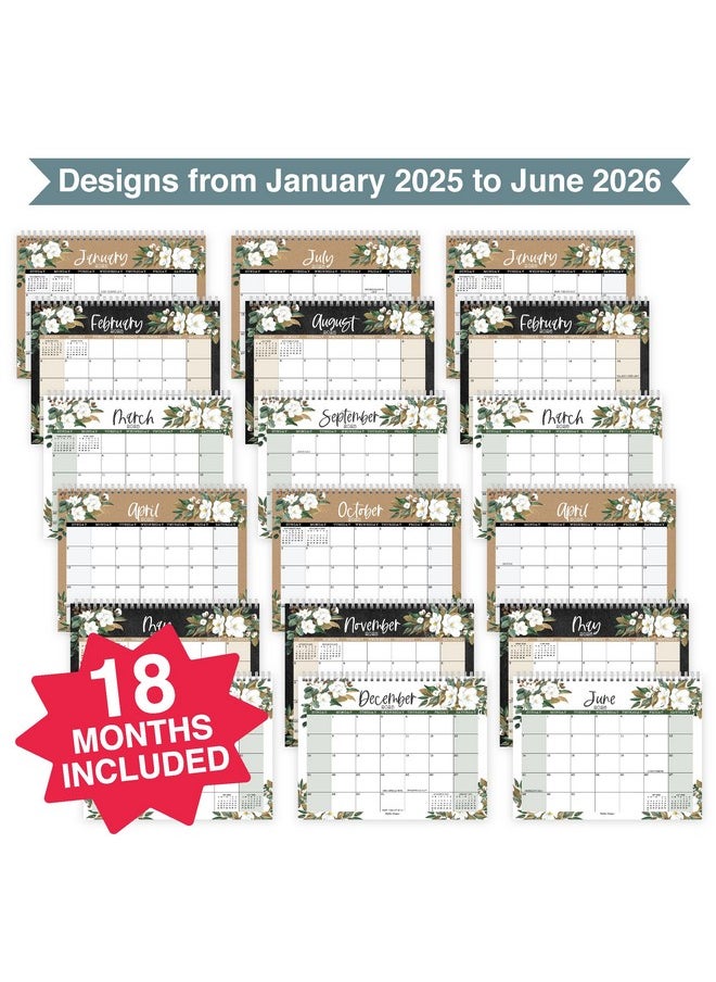 Hadley Designs Small Desk Calendar 2025 - Compact 6X8" Small Desk Calendar 2025 Standing Flip, Floral 2025 Desk Calendar Small For Home, Office, Or Classroom, Runs From January 2025 To June 2026  - Image 4