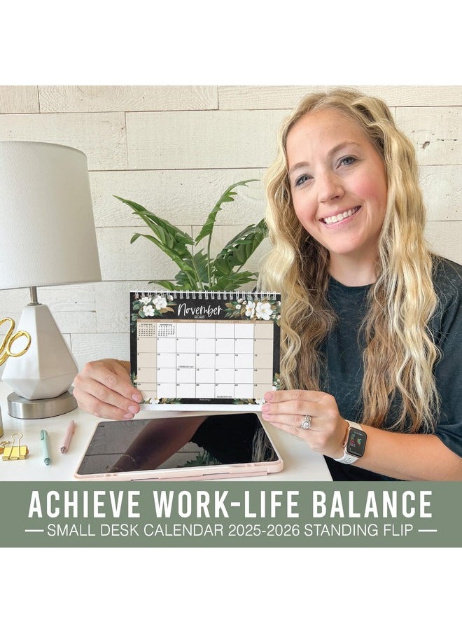 Hadley Designs Small Desk Calendar 2025 - Compact 6X8" Small Desk Calendar 2025 Standing Flip, Floral 2025 Desk Calendar Small For Home, Office, Or Classroom, Runs From January 2025 To June 2026  - Image 2