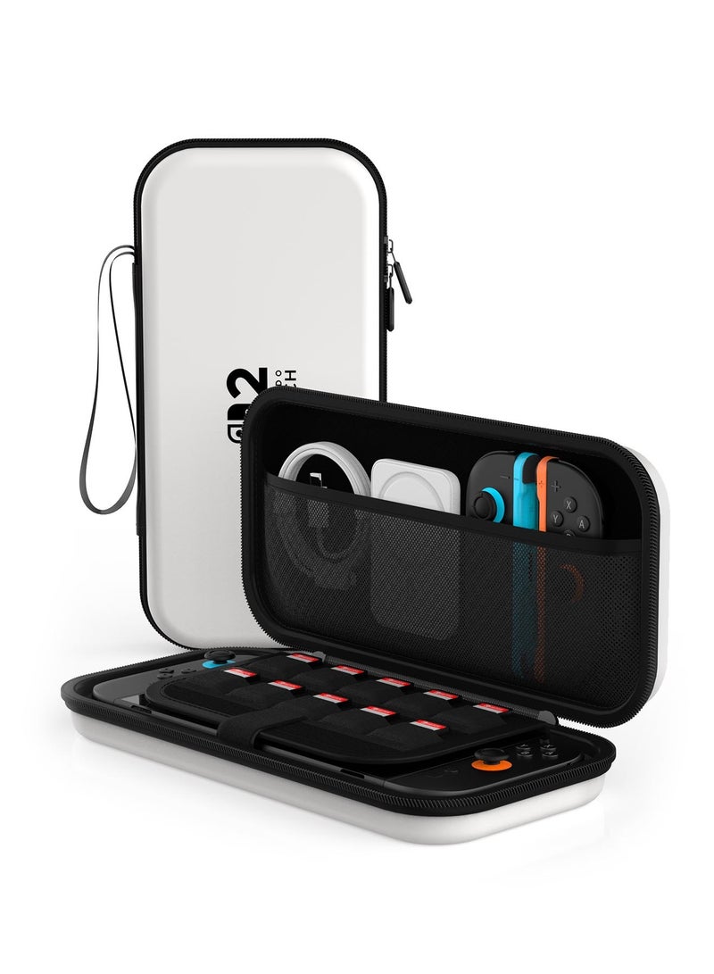 Switch Carrying Case Compatible with Nintendo Switch 2 ， High-Capacity Travel Carrying Case for Nintendo Switch2 Console & Accessories, white - Image 2