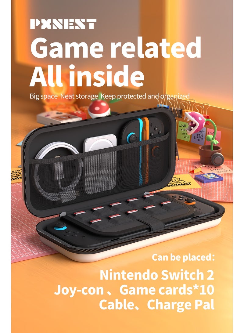 Switch Carrying Case Compatible with Nintendo Switch 2 ， High-Capacity Travel Carrying Case for Nintendo Switch2 Console & Accessories, white - Image 1
