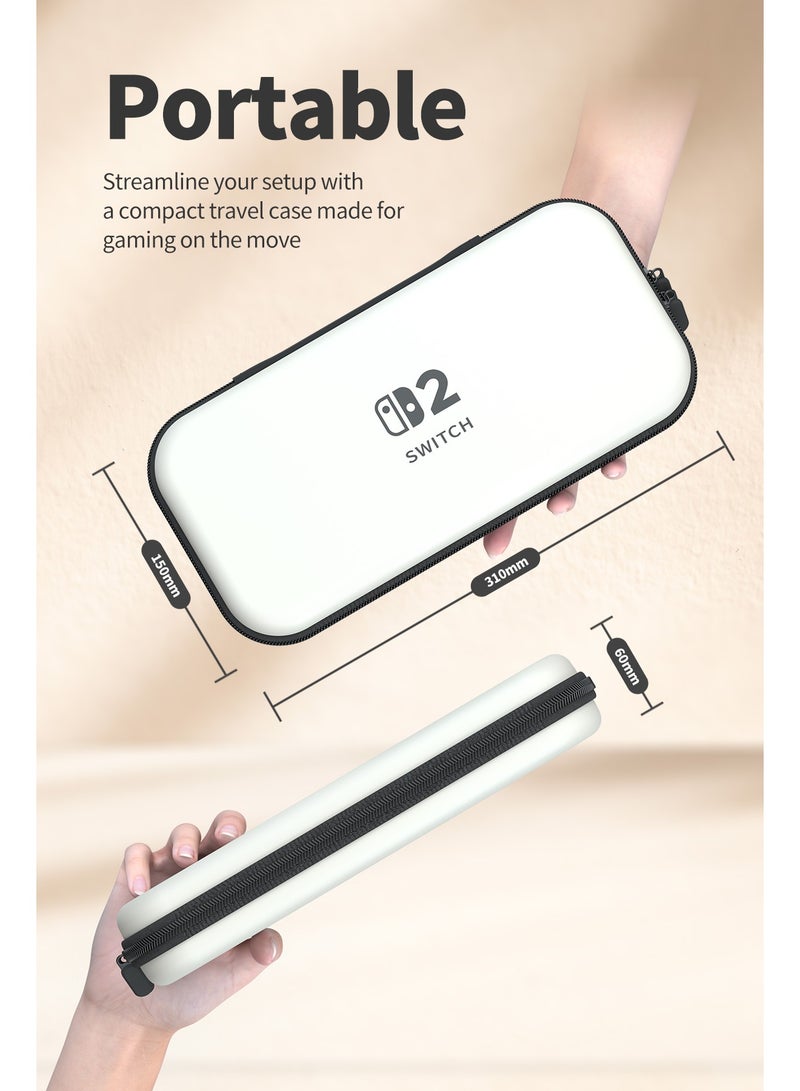 Switch Carrying Case Compatible with Nintendo Switch 2 ， High-Capacity Travel Carrying Case for Nintendo Switch2 Console & Accessories, white - Image 5