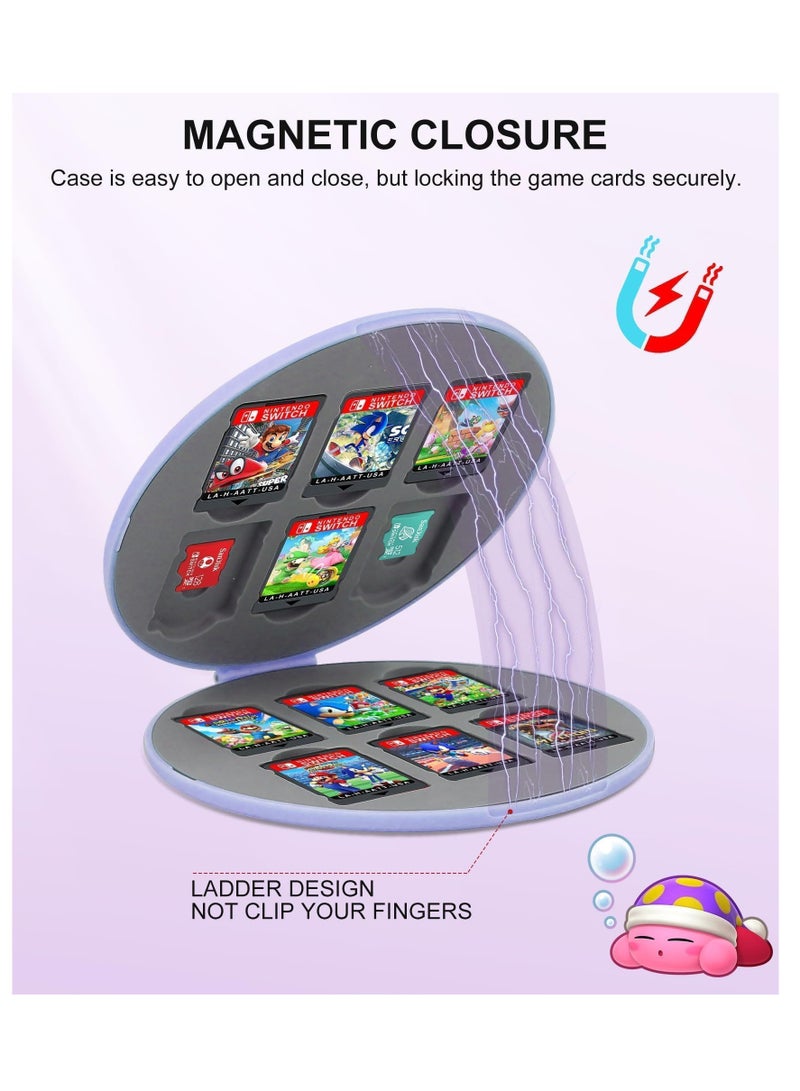 KASTWAVE Game Card Case for Nintendo Switch/Switch Lite/OLED, Switch Game Holder Storage Card, Portable Cartridge Case, with 16 Game Card Slots and 16 Micro SD Card Slots, Hard Shell, Silicone Lining, Purple - Image 4