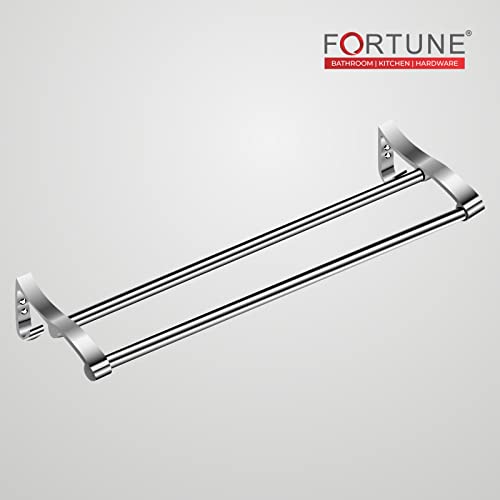 FORTUNE Wall Mounted Stainless Steel Towel Rack, Towel Bar Rod Holder | Towel Rail for Kitchen & Washroom Hanger Stand | Bathroom Accessories for Homes (18 Inch, Pack of 1) - Image 3