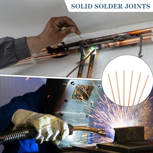 Tandefio 40 Sticks Brazing Rods AWS BCup-5 15% Silver Solder Phos Copper Brazing Alloys Flat Welding Rods Industry 0.050"x1/8"x10" for Air Conditioning Refrigerator Cold Storage HVAC Units - Image 4