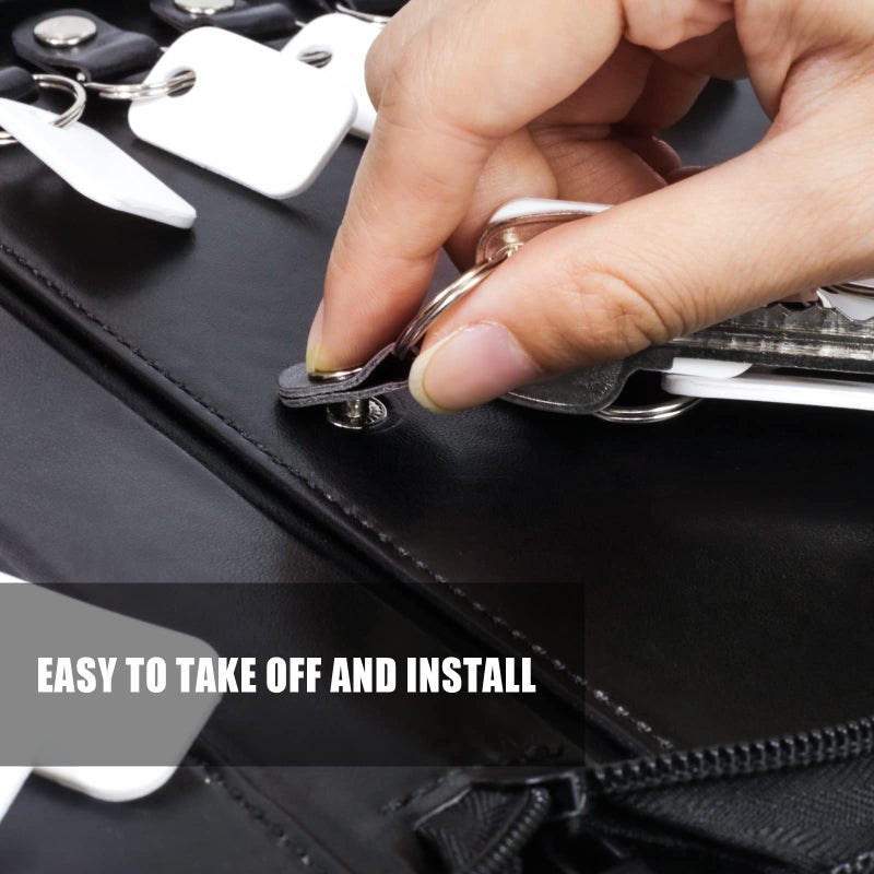 tutata Portable Zippered Key Case, Leather Key Organizer with Handle, 32 Key Capacity, for Real Estate Sales, Hotel Executives, Car Service (Brown) - Image 2