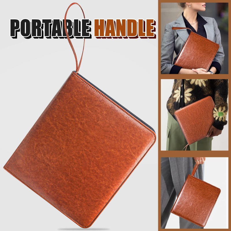 tutata Portable Zippered Key Case, Leather Key Organizer with Handle, 32 Key Capacity, for Real Estate Sales, Hotel Executives, Car Service (Brown) - Image 4