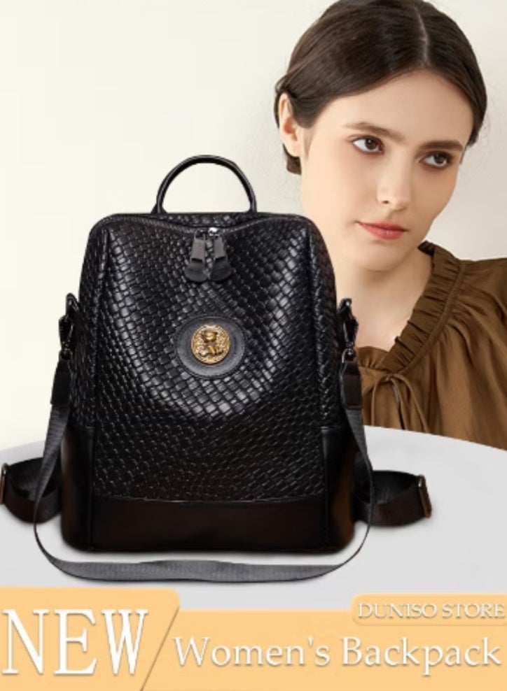DUNISO New Women’s Snakeskin - Patterned Backpack | Metal Buckle Decoration, Stylish and Unique - Image 1