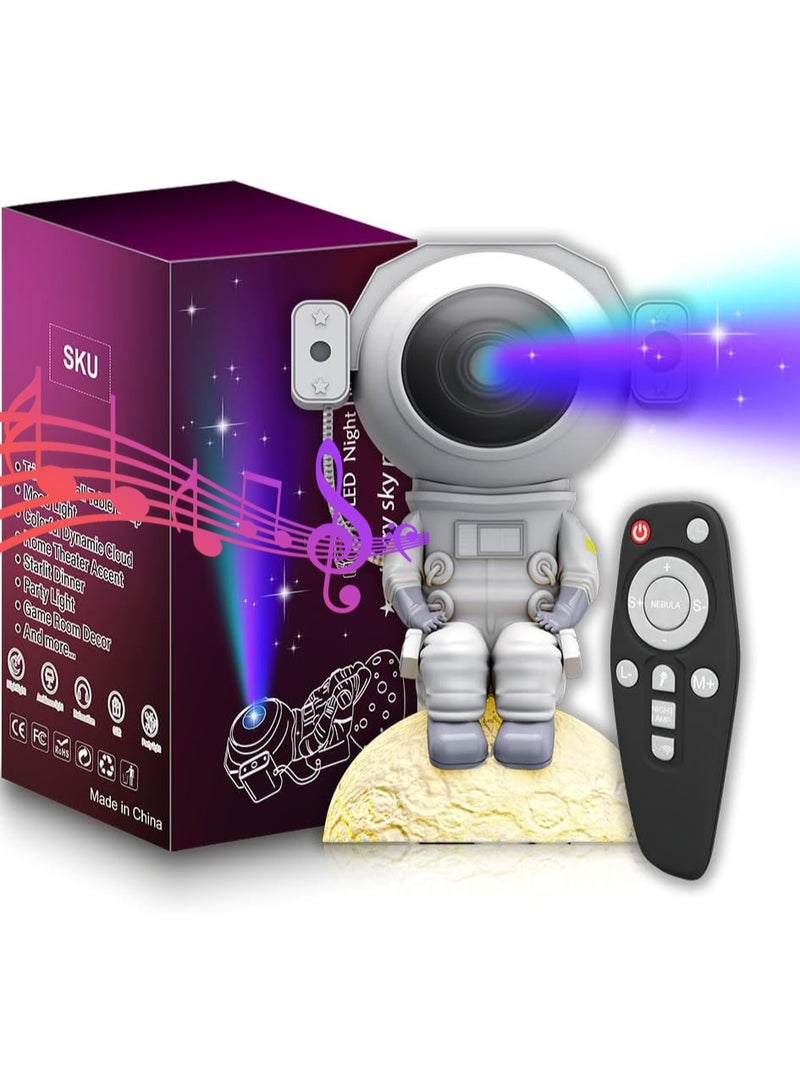 SYOSI Star Projector Galaxy Night Light Bluetooth Sound Astronaut Space Projector Starry Nebula Ceiling LED Lamp Sky Projector with Moon Light Kids Room Decor Aesthetic Gifts for Birthday Gift - Image 1