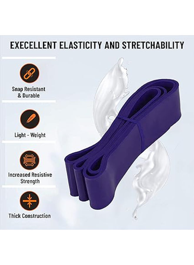 anythingbasic. Ab. Latex Medium Resistance Band 40 - 50 LBS Of Size 2080mm Length, 32mm Width, 4.5mm Thickness Purple For Yoga, Workout Aerobics and Home Exercise Stretch Band  - Image 2
