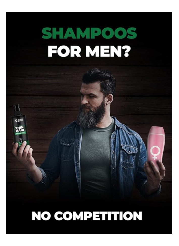 BEARDO - Beardo Thin Hair Thickening Sulphate free Shampoo, 200 ml | Keratin Shampoo for men | Sulphate and Paraben Free Shampoo | Biotin & Saw Palmetto For Strong & Thick Hair - Image 1