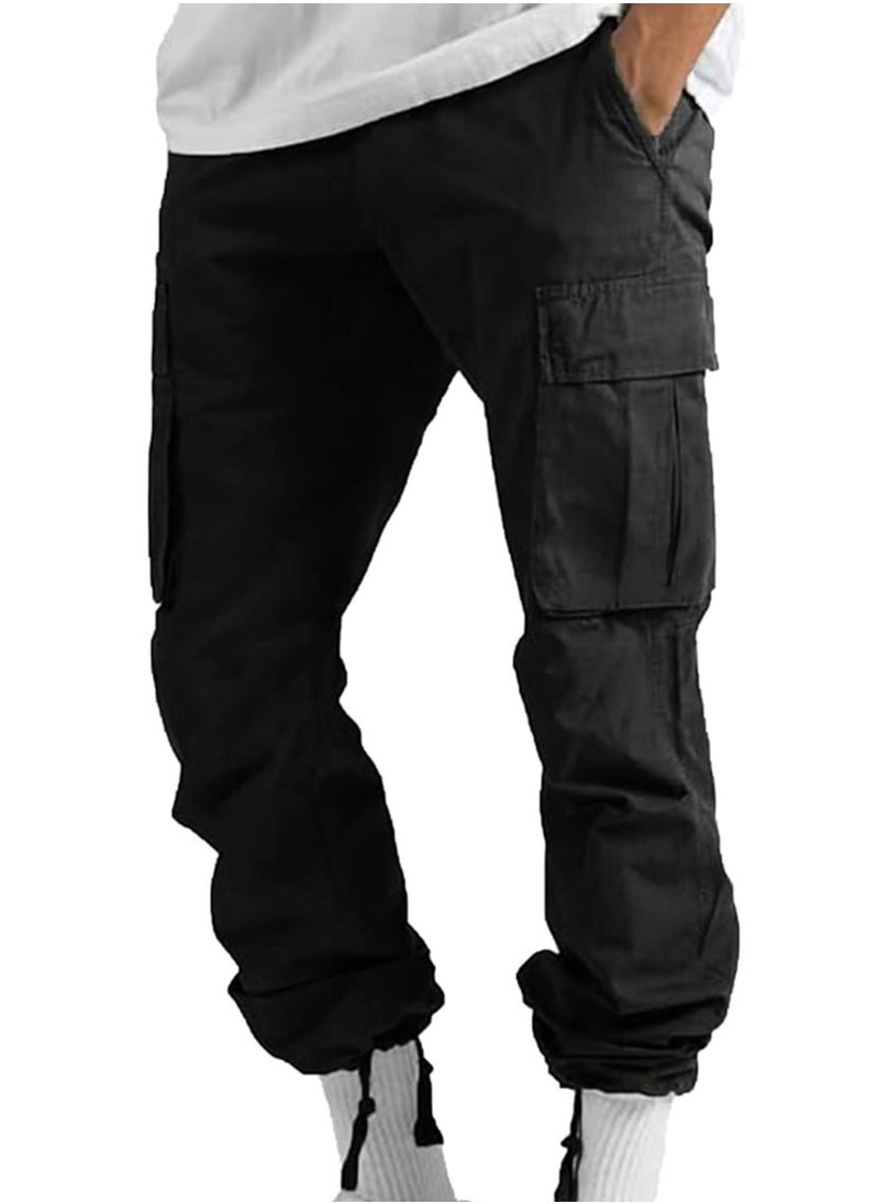 Generic - Men's Cargo Pants Outdoor Pants for Men Casual Cotton Trousers Drawstring Elastic Waist - Image 1