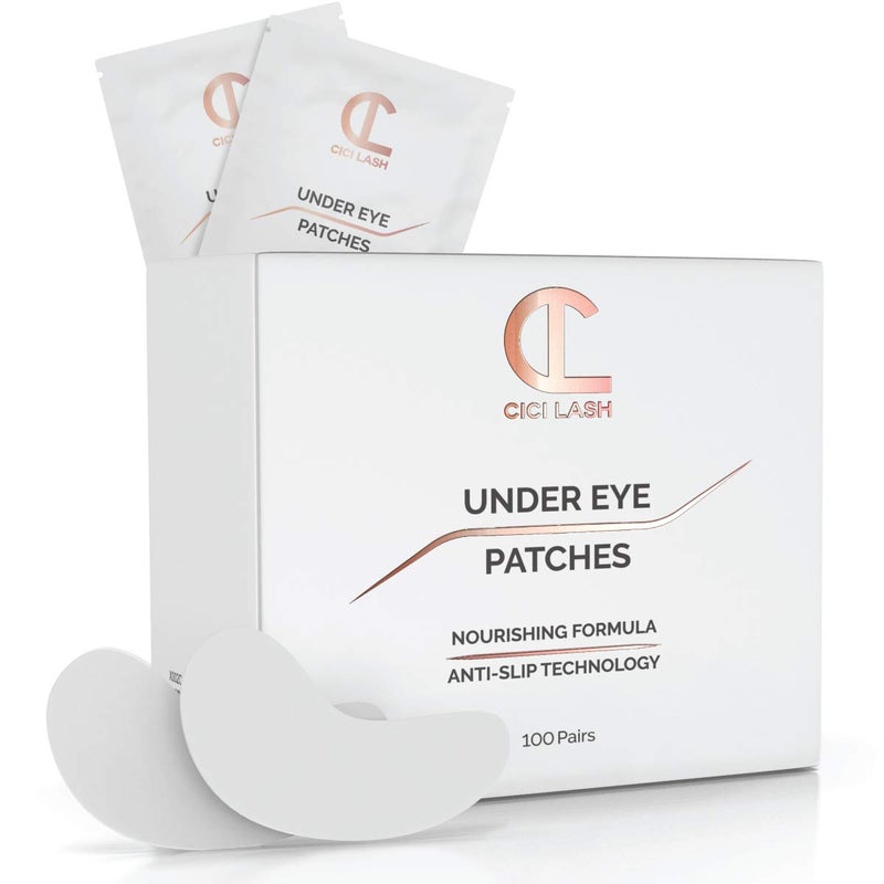 100 Pairs Under Eye Pads for Eyelash Extensions  Professional Lint Free Hydrogel Eye Patches with Moisturizing Vitamin C and Aloe Vera for Eyelash Extension  Lash LiftPerm  Gel Undereye Eyepads