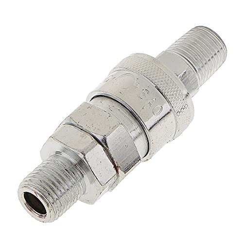 HOSEMART Pneumatic Quick Connector PM20 + SM20 1/4 BSP Aluminium QRC Air Line Hose Quick Fittings Coupler (Silver) - Image 2