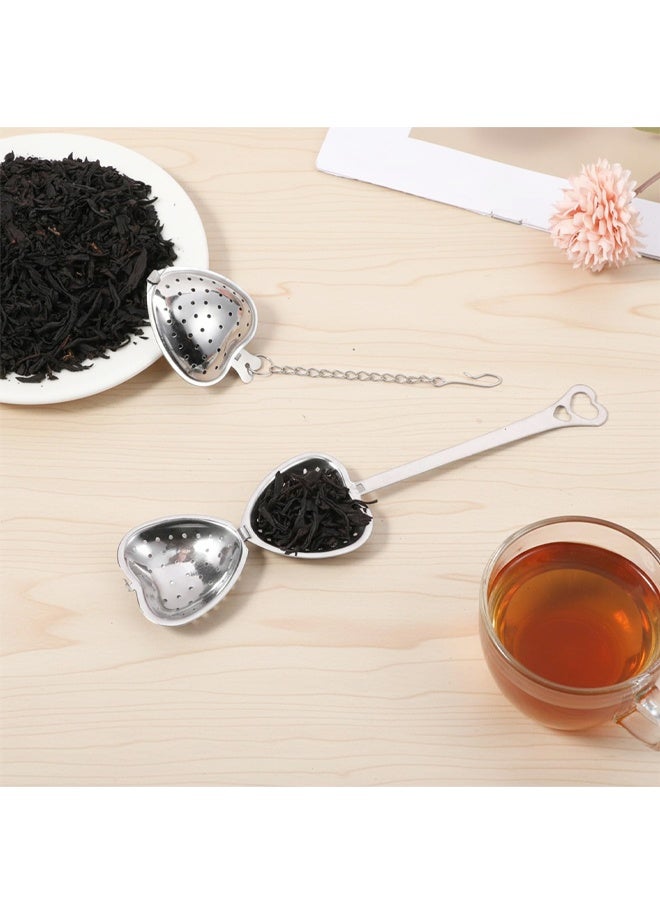 2 Pcs Tea Infuser Spoon Tea Spoon for Loose Teas Heart Shaped Teas Steeper Stainless Steel Fine Mesh Strainer - Image 3