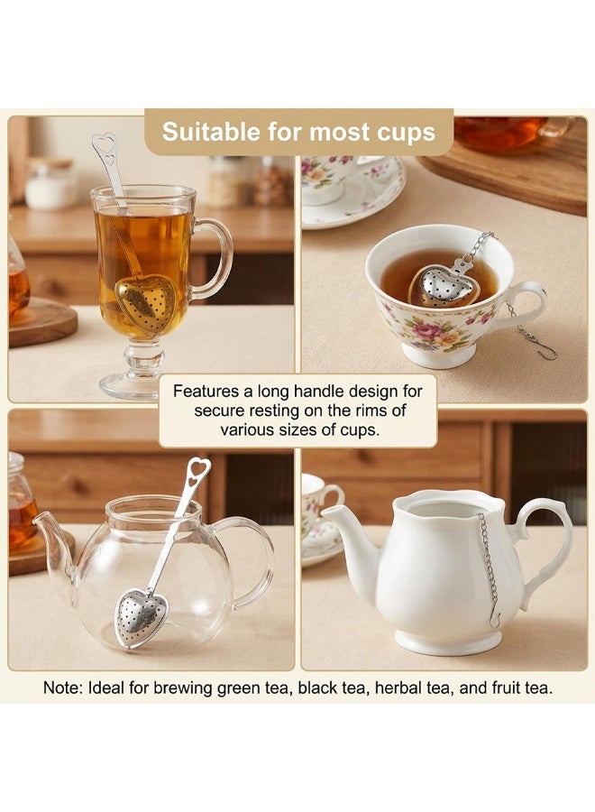 2 Pcs Tea Infuser Spoon Tea Spoon for Loose Teas Heart Shaped Teas Steeper Stainless Steel Fine Mesh Strainer - Image 5
