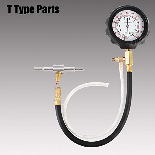 YSTOOL Fuel Pressure Tester Gauge Kit 140PSI Automotive Engine Injector Pump Test Gasoline Gas Injection Manometer Tool Set with Inline Fitting Schrader Adapter for Auto Car Motorcycle (Red Case) - Image 5