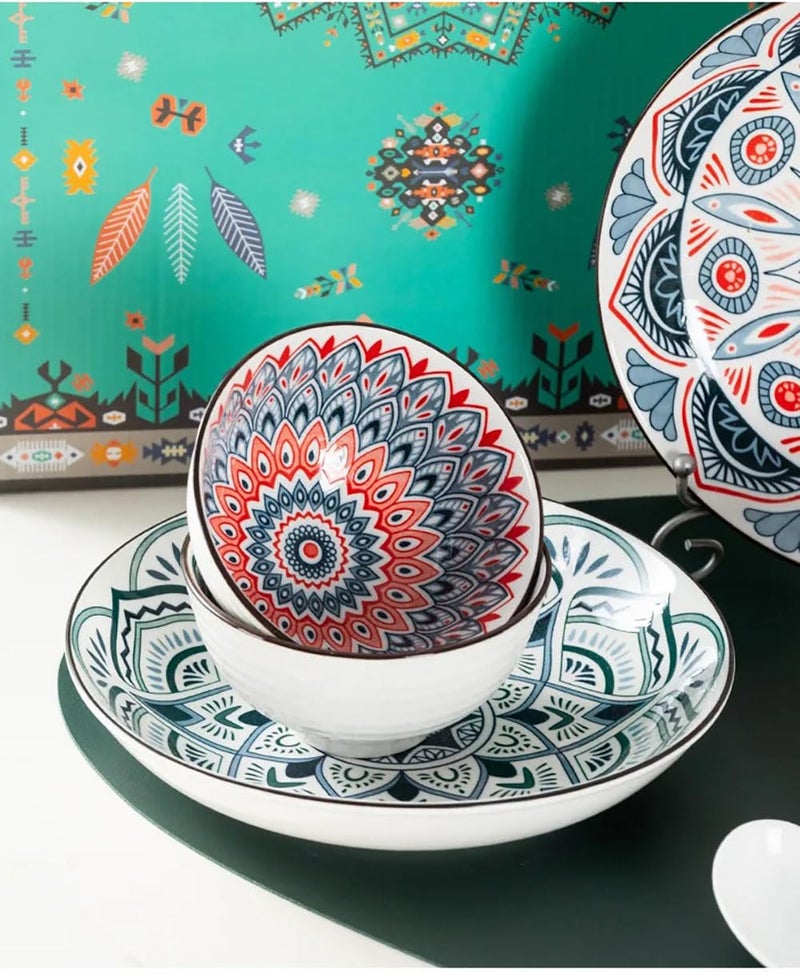 P-PLUS INTERNATIONAL Ceramic Korean Ramen Bowls, Bone China Set for Gift, Microwave Proof, Small Mini Bowls (Set of 6, Random Pattern) - Image 5