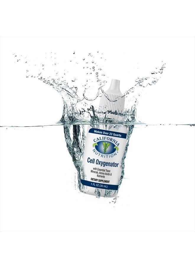 California Nutrition - Cell Oxygenator Oxygen Boost, 1fl oz (30ml), Cell Food Oxygen Drops with Zinc, Support Immune System, Liquid Oxygen Dietary Supplement, Trace Minerals & Amino Acids - Image 1