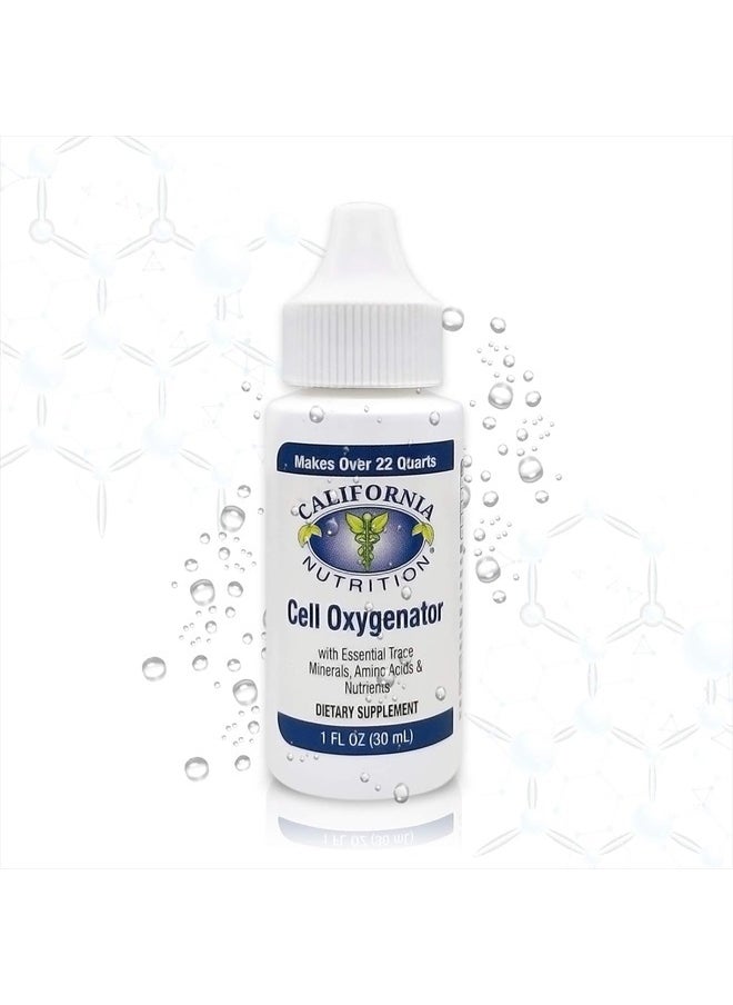California Nutrition - Cell Oxygenator Oxygen Boost, 1fl oz (30ml), Cell Food Oxygen Drops with Zinc, Support Immune System, Liquid Oxygen Dietary Supplement, Trace Minerals & Amino Acids - Image 1