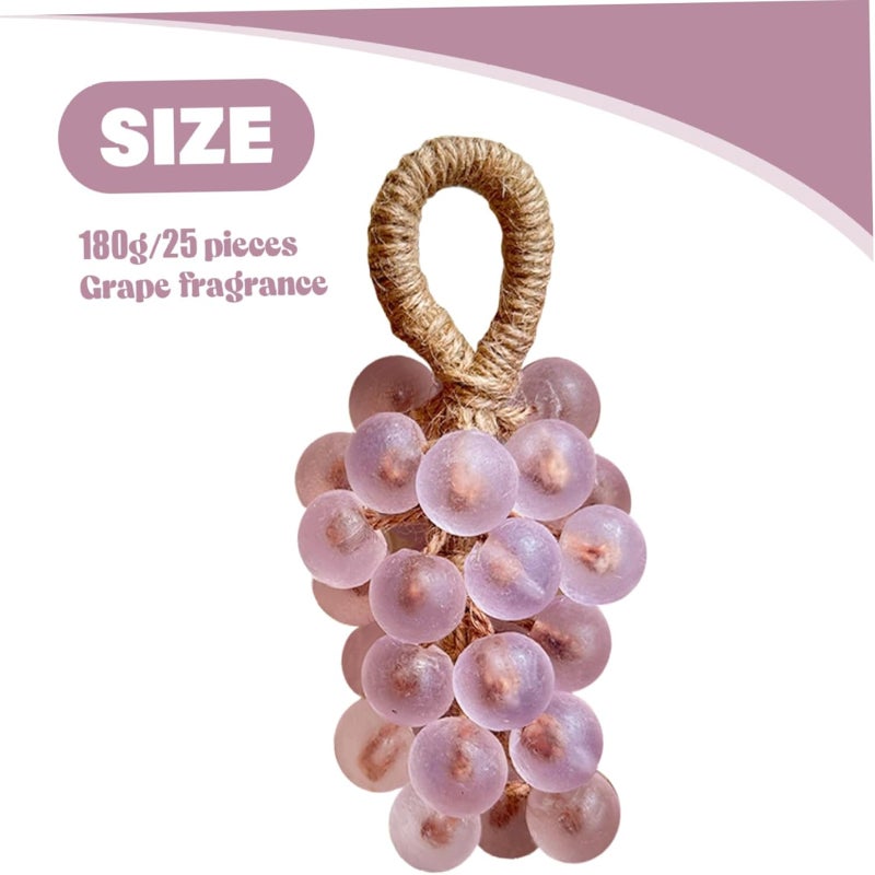 Grape Lanyard Soap Exquisite Decoration Fragrant Soap Household Travel Hand Soap for Men and Women    Light Blue - Image 3