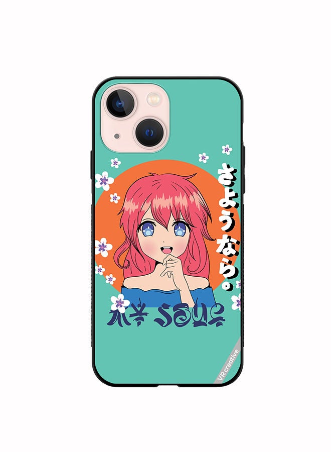 VR CREATIVE Protective Case Cover For Apple iPhone 14 Plus Japanese Gril Text Means Good Bye Design Multicolour - Image 1