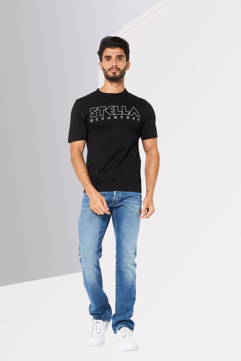 STELLA MCCARTNEY Men Crew Neck Short Sleeve Graphic Print T-Shirt, Black - Image 2